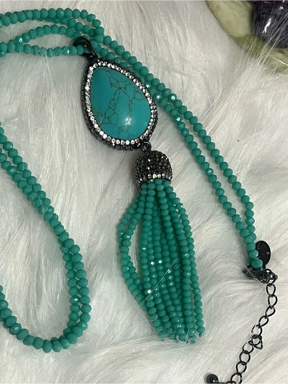 Joan Rivers Long Turquoise Necklace